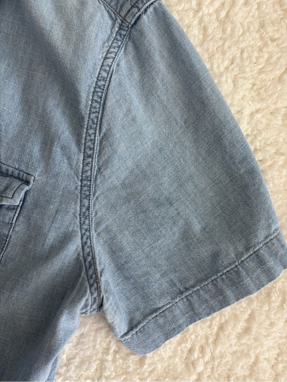 Vintage Levi’s Chambray Short Sleeve Shirt Men’s L Red Tab Two Pocket Denim - Picture 10 of 10